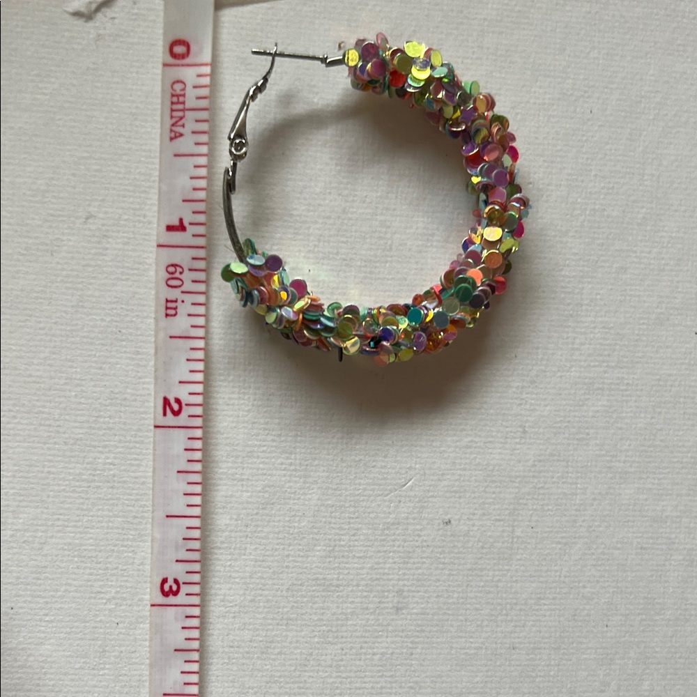 Colorful Sequin Hoop Earrings